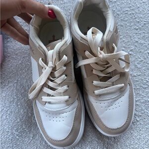 Women's Beige and White Sneakers